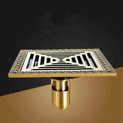 Brass Antique Brushed Floor Drain Bathroom Kitchen Shower Room Drain -Bathlova