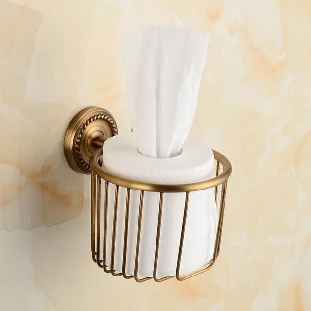 Brass Bathroom Accessory Antique Bath Towel Towel Ring Toilet Paper -Bathlova