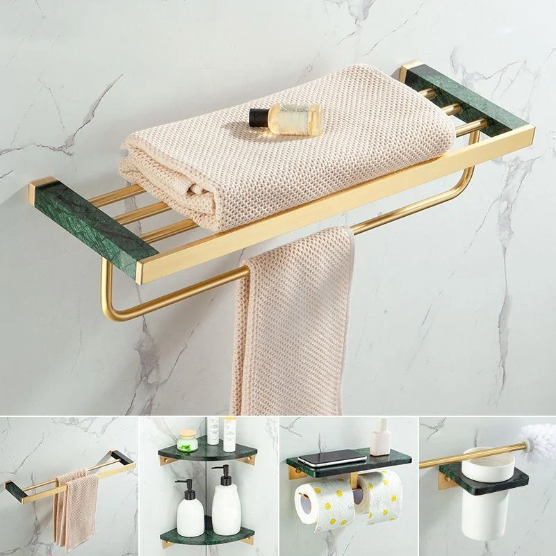 Brass Bathroom Accessory Set Marble Bathroom Accessory Kit for Home -Bathlova