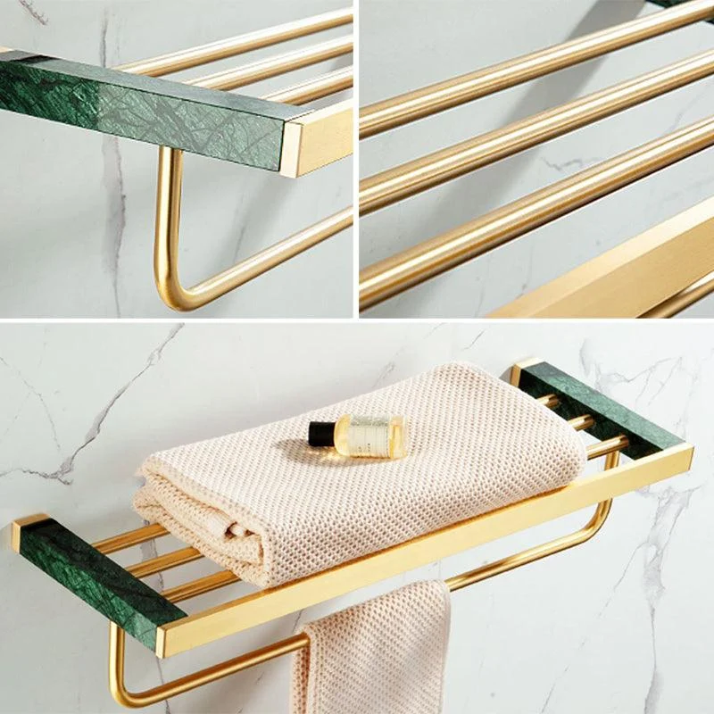 Brass Bathroom Accessory Set Marble Bathroom Accessory Kit for Home -Bathlova