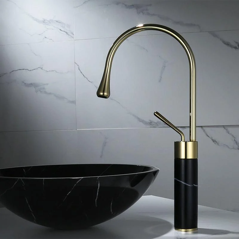 Brass Bathroom Tap Basin Tap Brass and Marble Sink Mixer Tap Tap -Bathlova