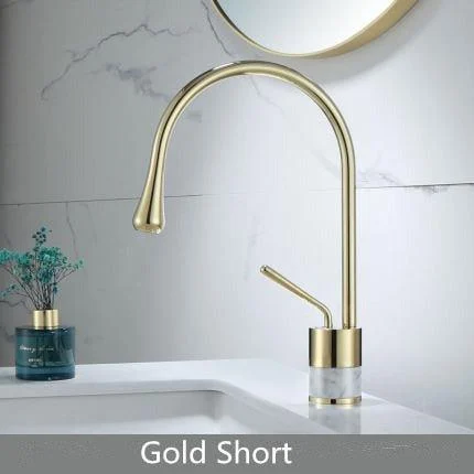 Brass Bathroom Tap Basin Tap Brass and Marble Sink Mixer Tap Tap -Bathlova