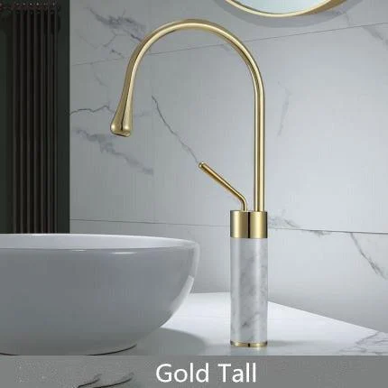 Brass Bathroom Tap Basin Tap Brass and Marble Sink Mixer Tap Tap -Bathlova