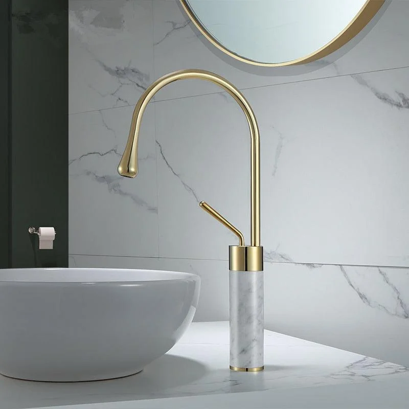 Brass Bathroom Tap Basin Tap Brass and Marble Sink Mixer Tap Tap -Bathlova