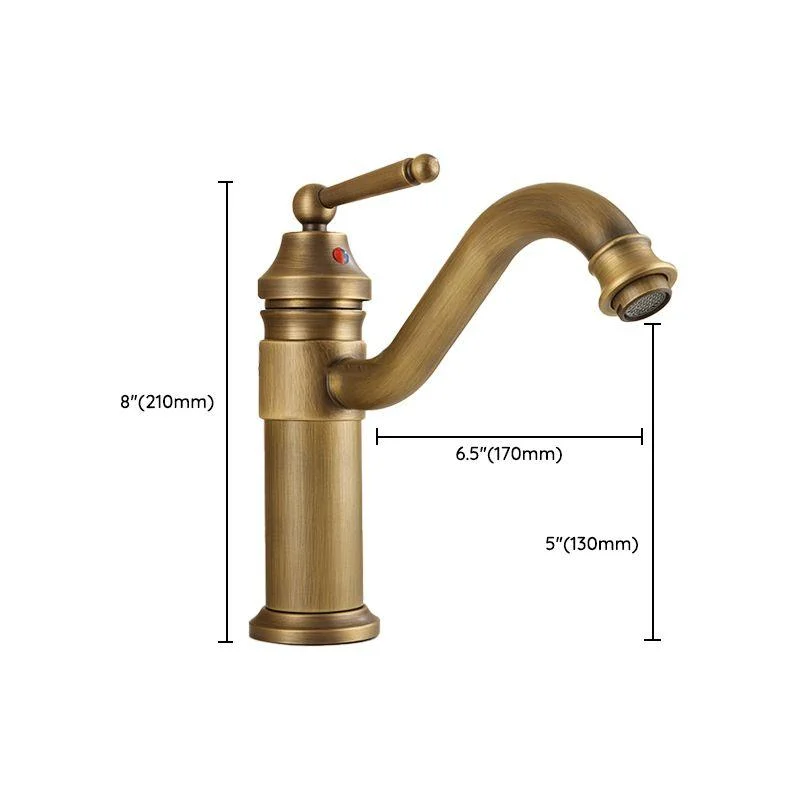 Brass Bathroom Vessel Tap Single Lever Handle Circular Sink Tap with Water Hose -Bathlova