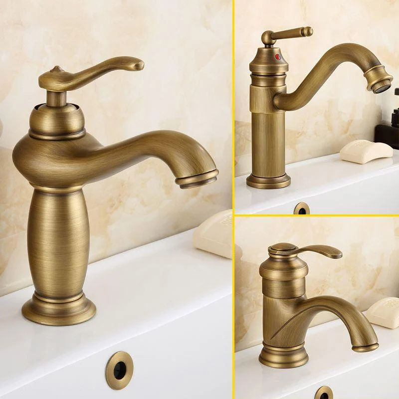 Brass Bathroom Vessel Tap Single Lever Handle Circular Sink Tap with Water Hose -Bathlova