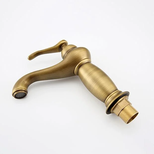 Brass Bathroom Vessel Tap Single Lever Handle Circular Sink Tap with Water Hose -Bathlova