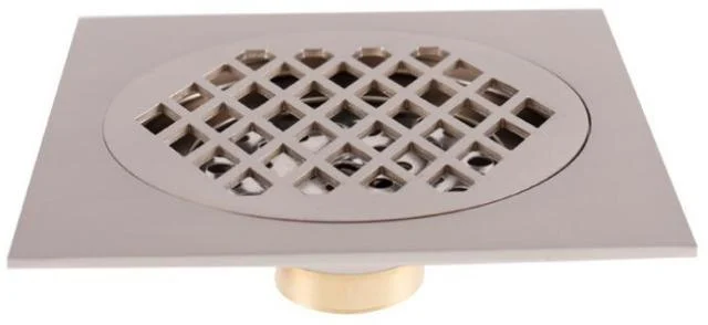 Brass Block Floor Drain Diamond Grid Craft Bathroom Kitchen Drain -Bathlova