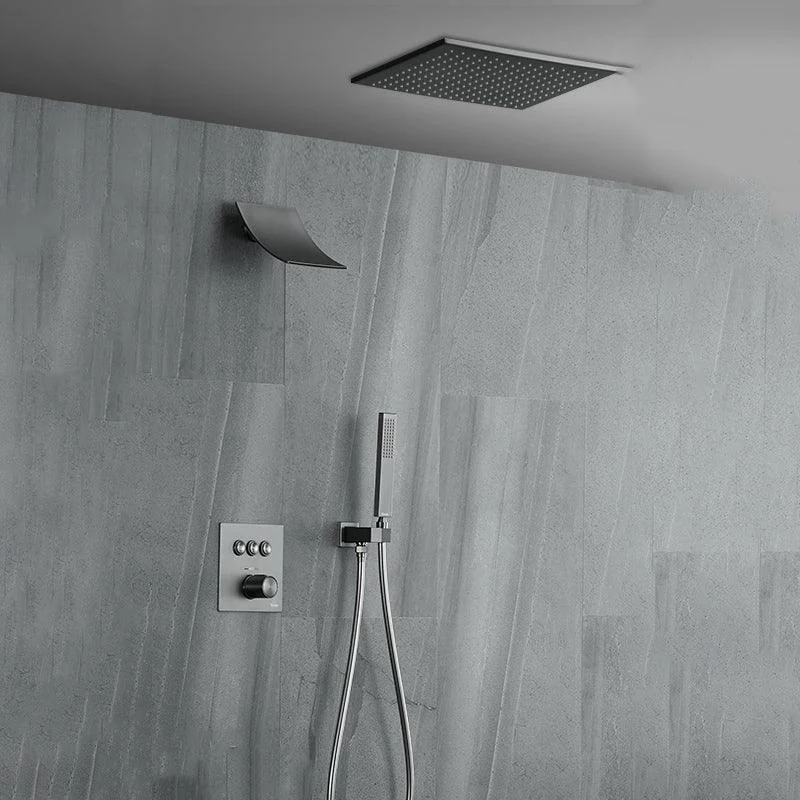 Brass Ceiling Mounted Shower System with Hand Shower Shower Combo -Bathlova