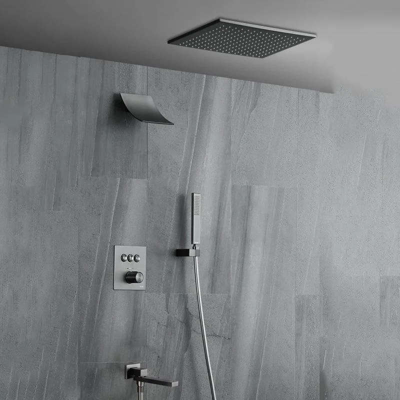 Brass Ceiling Mounted Shower System with Hand Shower Shower Combo -Bathlova