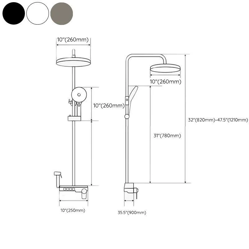 Brass Circular Shower Combo Wall Mounted Shower Set with 2 Shower Heads -Bathlova