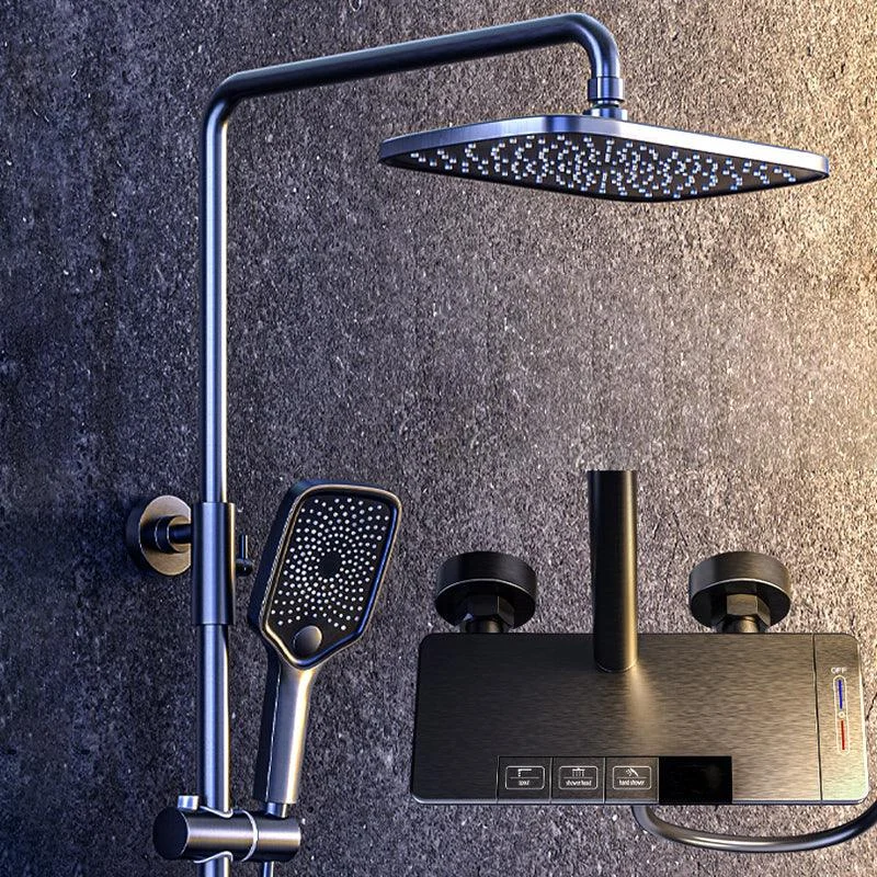 Brass Wall Mounted Shower Combo Rain Shower Set with Slide Bar Included -Bathlova