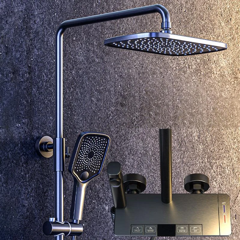 Brass Wall Mounted Shower Combo Rain Shower Set with Slide Bar Included -Bathlova