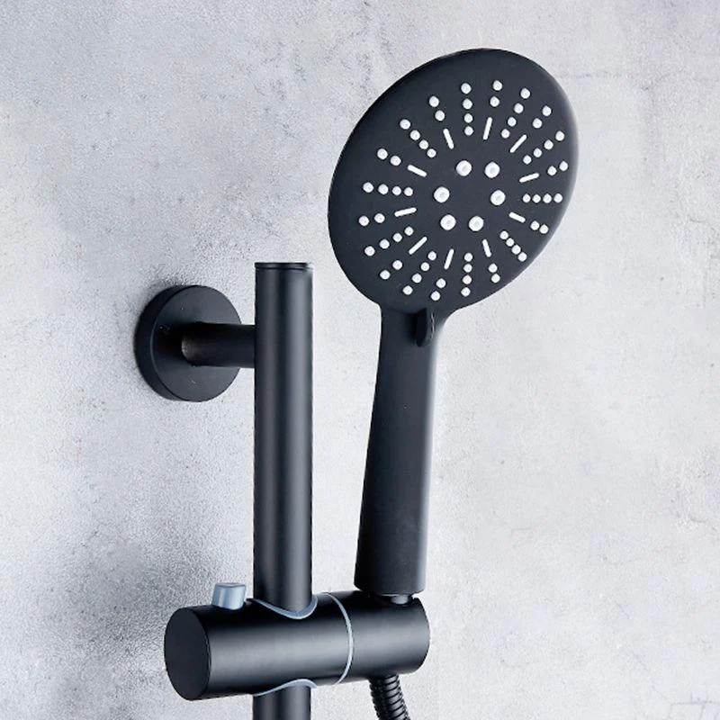 Brass Wall Mounted Shower System Single Hand Shower with Lever Handle -Bathlova