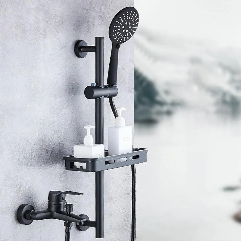 Brass Wall Mounted Shower System Single Hand Shower with Lever Handle -Bathlova