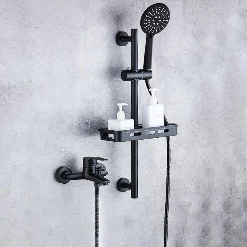 Brass Wall Mounted Shower System Single Hand Shower with Lever Handle -Bathlova