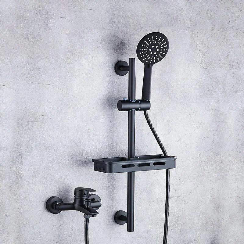 Brass Wall Mounted Shower System Single Hand Shower with Lever Handle -Bathlova