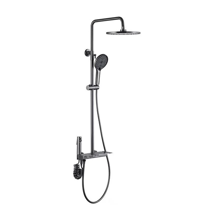 Brass Wall Mounted Shower System Slide Bar Included Shower Set -Bathlova