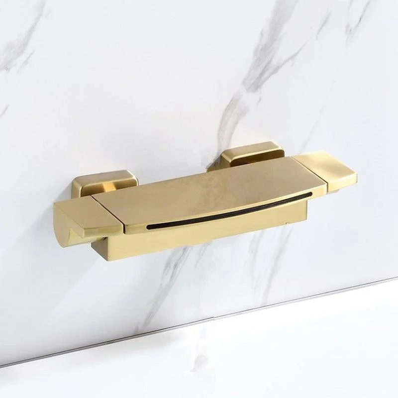 Brass Waterfall Spout Sink Tap with 2-Handle Bathroom Tap -Bathlova