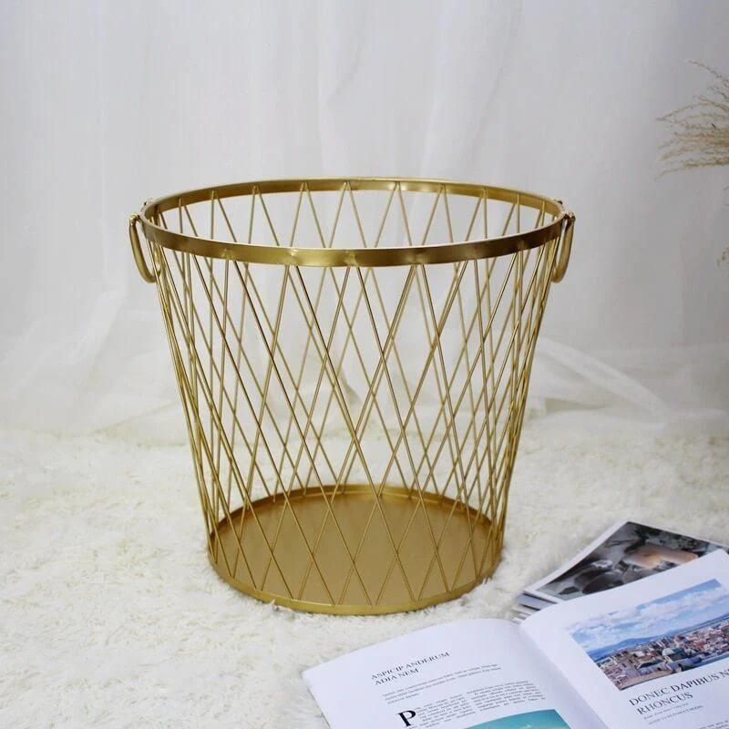 Brass Wire Laundry Basket -Bathlova