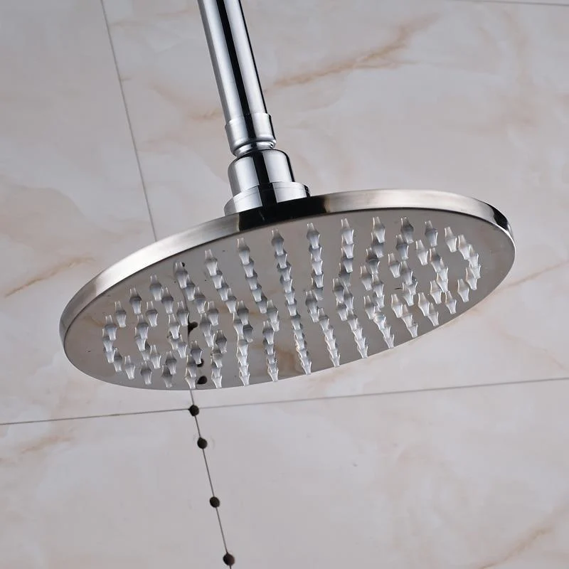 Bright ﻿LED Lights Rainfall Type Round Shower Head with Arm -Bathlova