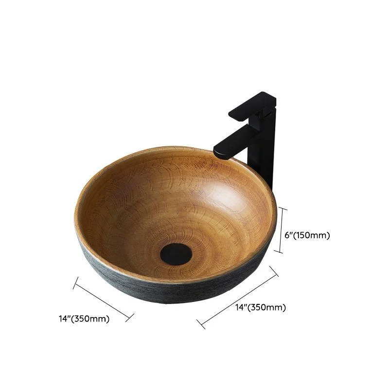 Brown Oval-shape Trough Bathroom Sink Modern Trough Bathroom Sink -Bathlova