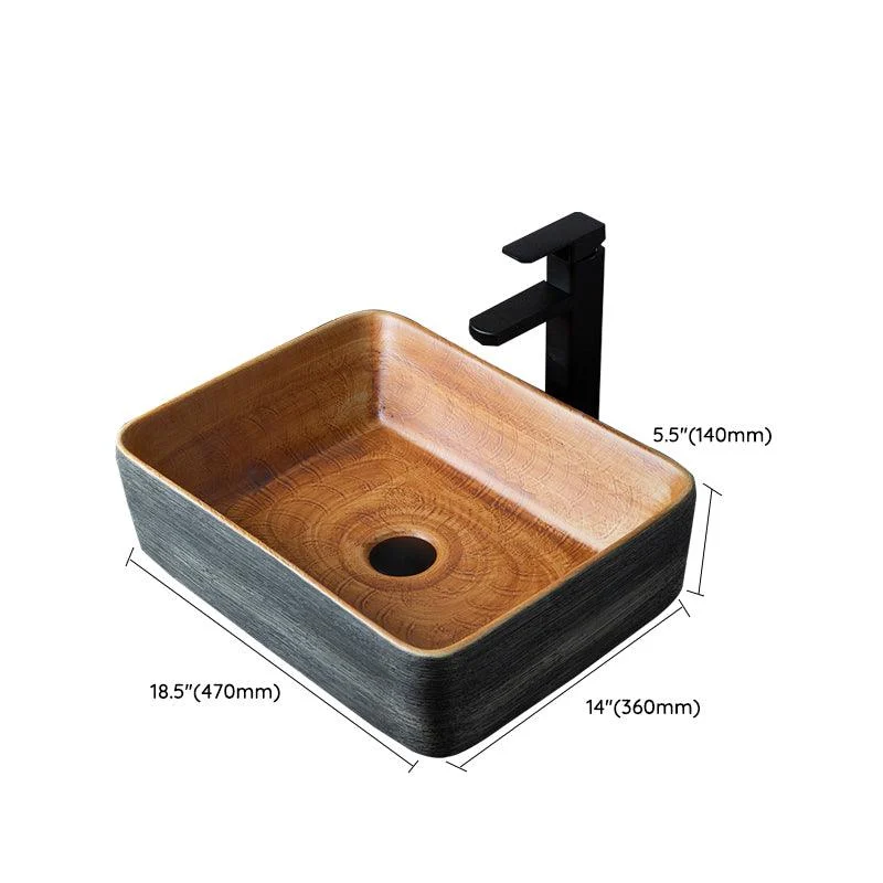 Brown Oval-shape Trough Bathroom Sink Modern Trough Bathroom Sink -Bathlova