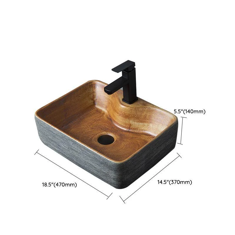 Brown Oval-shape Trough Bathroom Sink Modern Trough Bathroom Sink -Bathlova