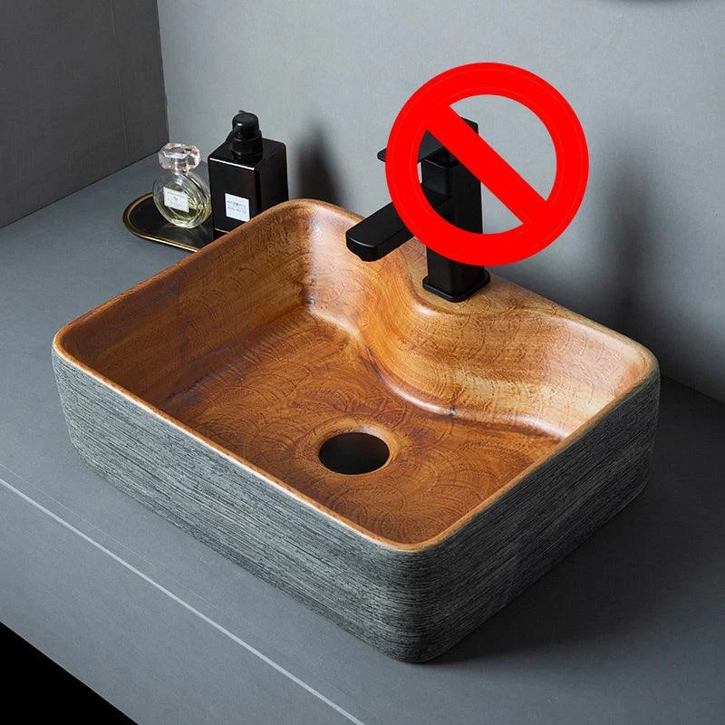 Brown Oval-shape Trough Bathroom Sink Modern Trough Bathroom Sink -Bathlova