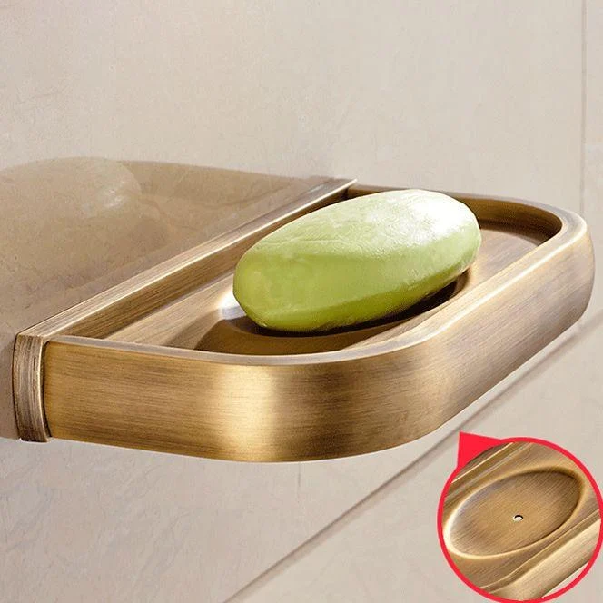 Brushed Brass 4-Piece Bathroom Accessory Set Vintage Bronze Bath Shelf/Towel Bar -Bathlova