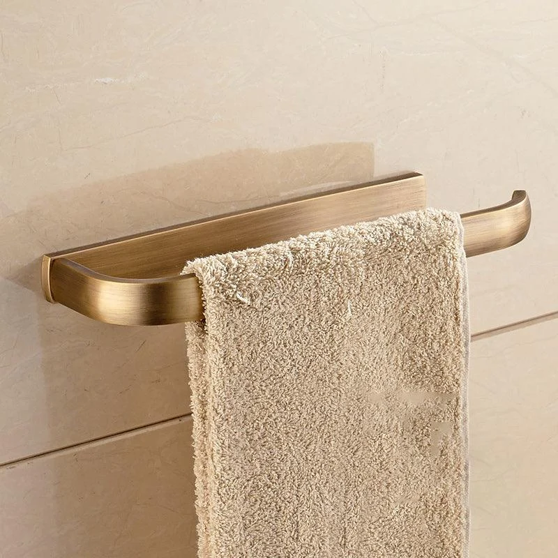 Brushed Brass 4-Piece Bathroom Accessory Set Vintage Bronze Bath Shelf/Towel Bar -Bathlova