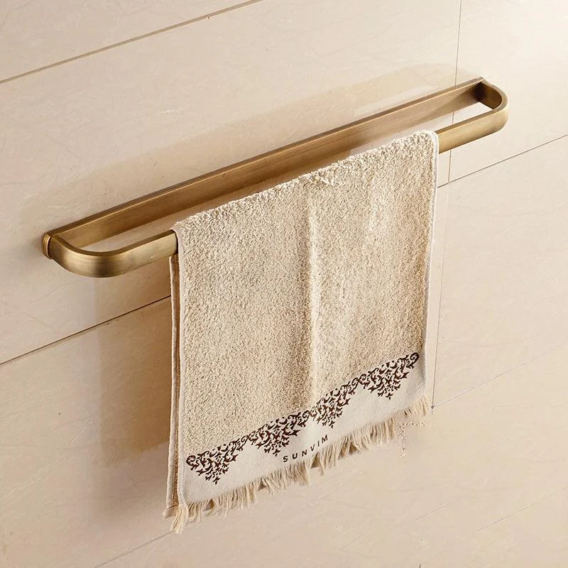 Brushed Brass 4-Piece Bathroom Accessory Set Vintage Bronze Bath Shelf/Towel Bar -Bathlova