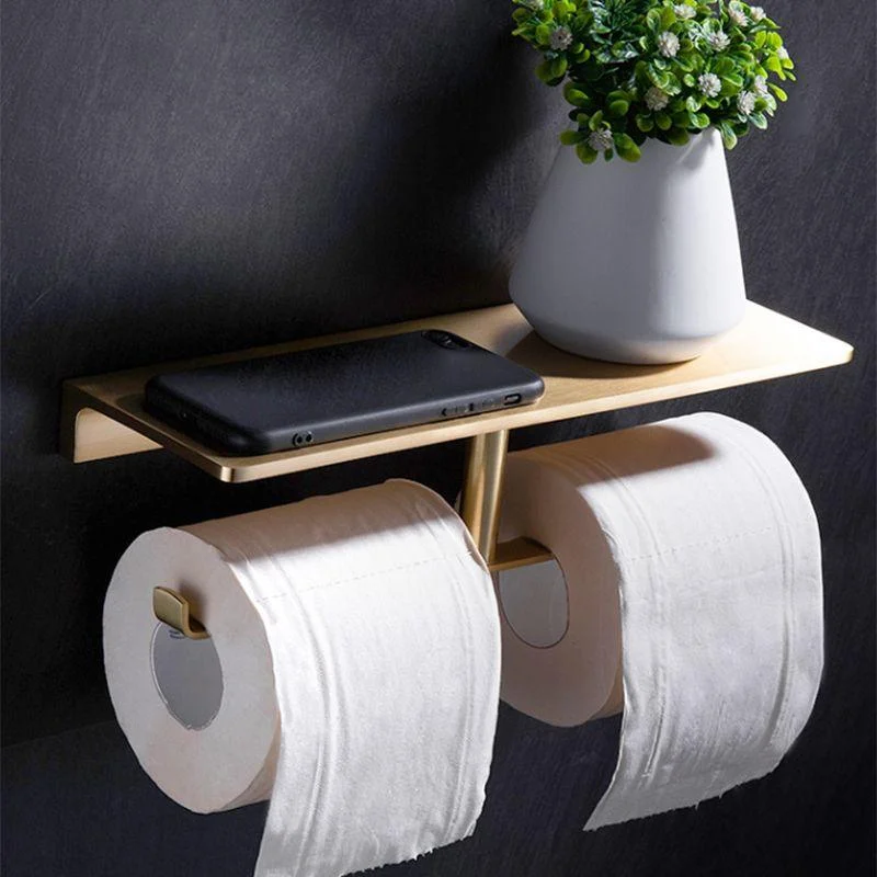 Brushed Brass Bathroom Hardware Set Retro Golden Bathroom Accessory Kit -Bathlova