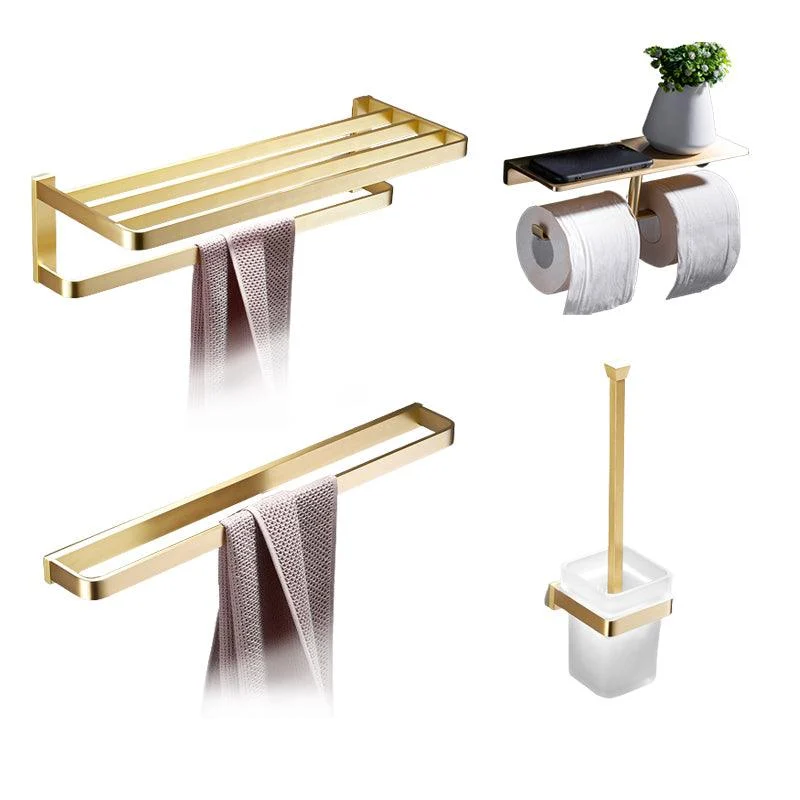 Brushed Brass Bathroom Hardware Set Retro Golden Bathroom Accessory Kit -Bathlova