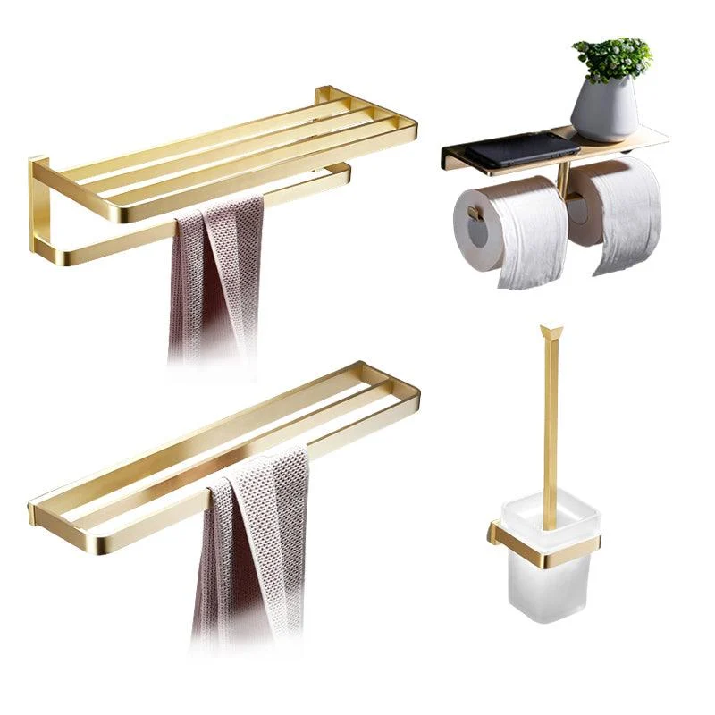 Brushed Brass Bathroom Hardware Set Retro Golden Bathroom Accessory Kit -Bathlova