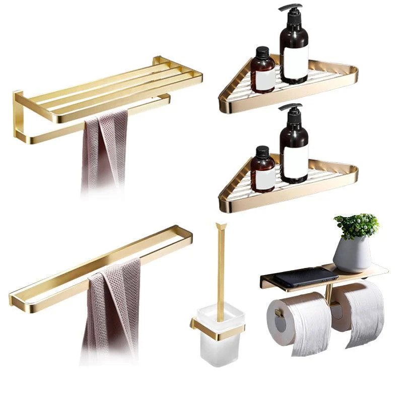 Brushed Brass Bathroom Hardware Set Retro Golden Bathroom Accessory Kit -Bathlova