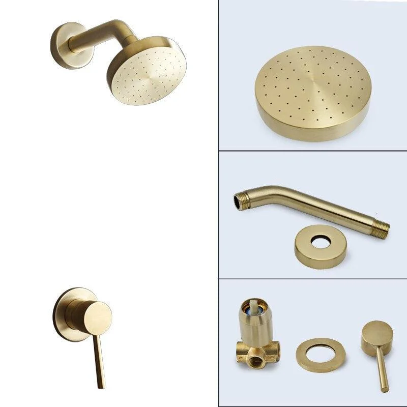 Brushed Gold Bathroom Fixture Waterfall Restroom Shower Tap Set -Bathlova