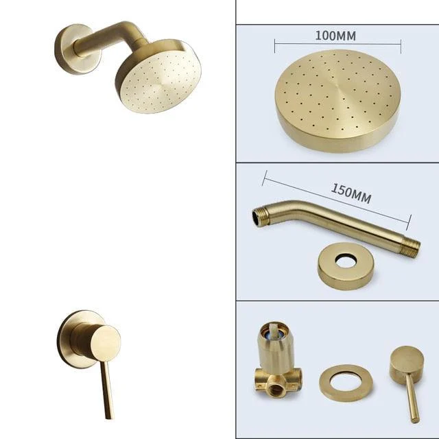 Brushed Gold Bathroom Fixture Waterfall Restroom Shower Tap Set -Bathlova