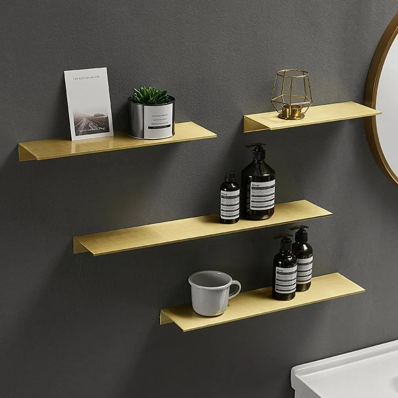 Brushed Gold Black White Aluminum Bathroom Shampoo Cosmetics Shelves -Bathlova