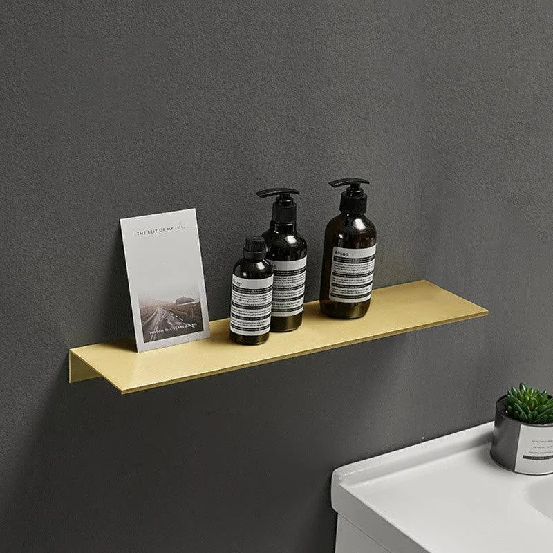 Brushed Gold Black White Aluminum Bathroom Shampoo Cosmetics Shelves -Bathlova