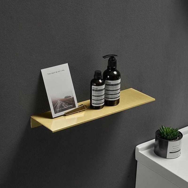 Brushed Gold Black White Aluminum Bathroom Shampoo Cosmetics Shelves -Bathlova