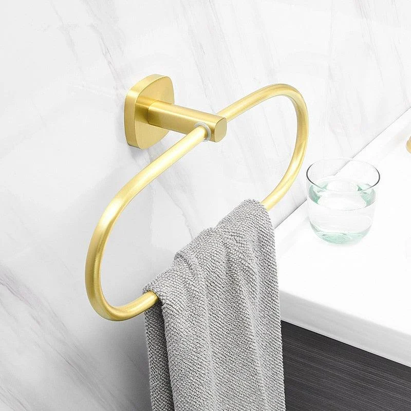 Brushed Gold Self-Adhesive Bathroom Towel Ring -Bathlova