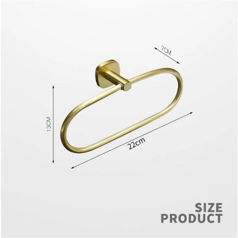 Brushed Gold Self-Adhesive Bathroom Towel Ring -Bathlova