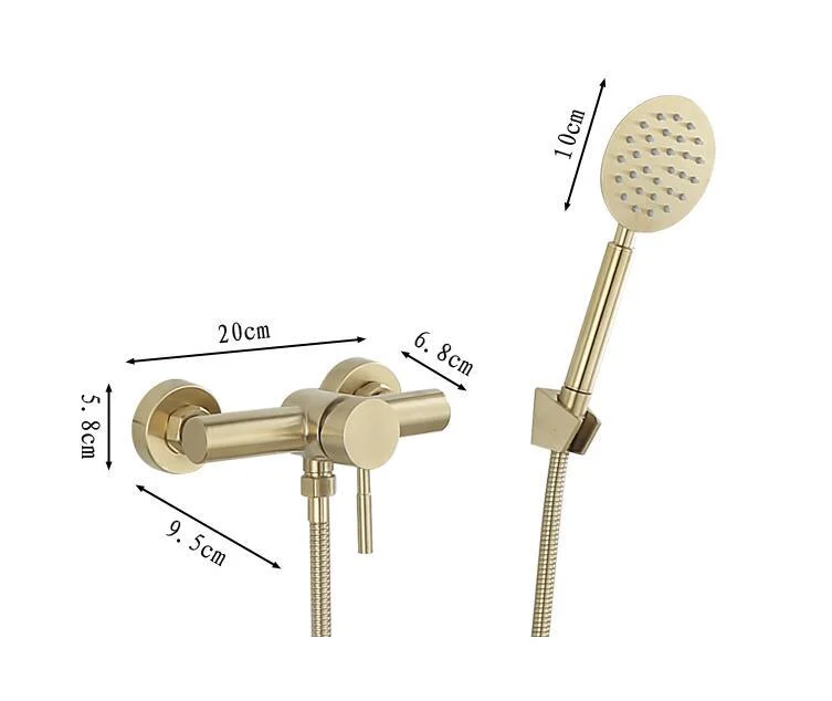 Brushed Gold Stainless Steel Bathroom Shower Tap -Bathlova