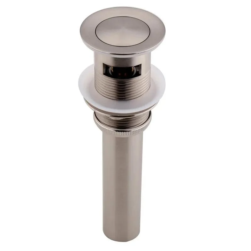 Brushed Nickel Press-Style Pop Up Sink Drain Assembly - with Overflow Solid Brass -Bathlova