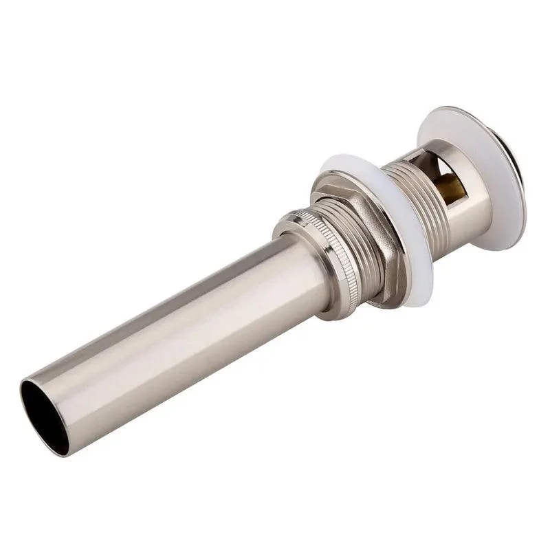 Brushed Nickel Press-Style Pop Up Sink Drain Assembly - with Overflow Solid Brass -Bathlova