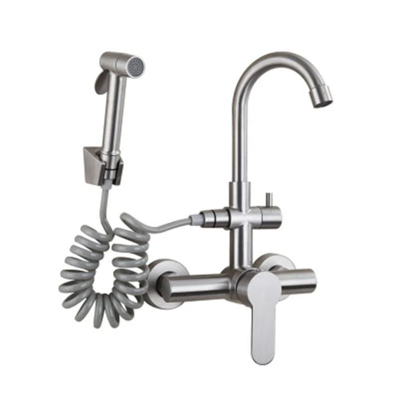 Brushed Nickel stainless steel Kitchen Sink Tap Mixer Tap -Bathlova