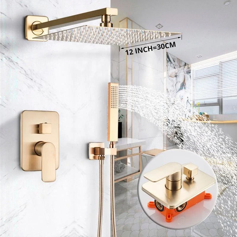 Brushed Shower Tap Wall Mounted Rainfall Bath Shower Tap Set -Bathlova