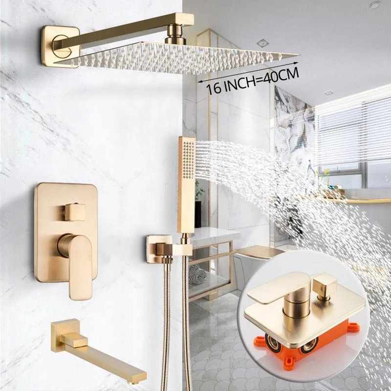 Brushed Shower Tap Wall Mounted Rainfall Bath Shower Tap Set -Bathlova