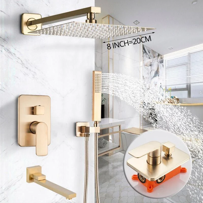 Brushed Shower Tap Wall Mounted Rainfall Bath Shower Tap Set -Bathlova